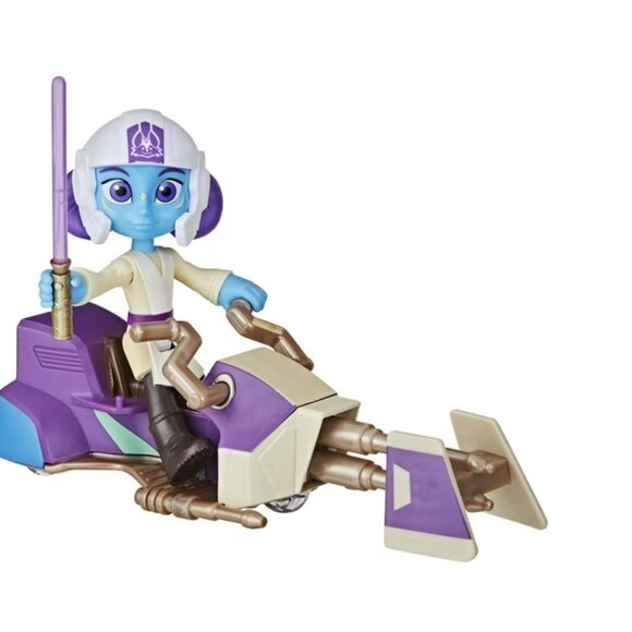Star Wars Young Jedi Adventures Lys Solay Figure & Speeder Bike - Picture 3 of 5
